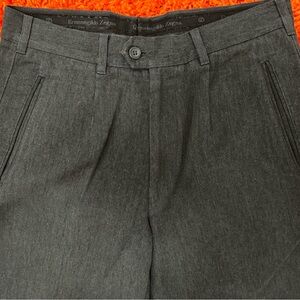 HIGH-END ERMENEGILDO ZEGNA ITALY GRAY THICK COTTON FLAT FRONT PANTS EU50 33x30.5
